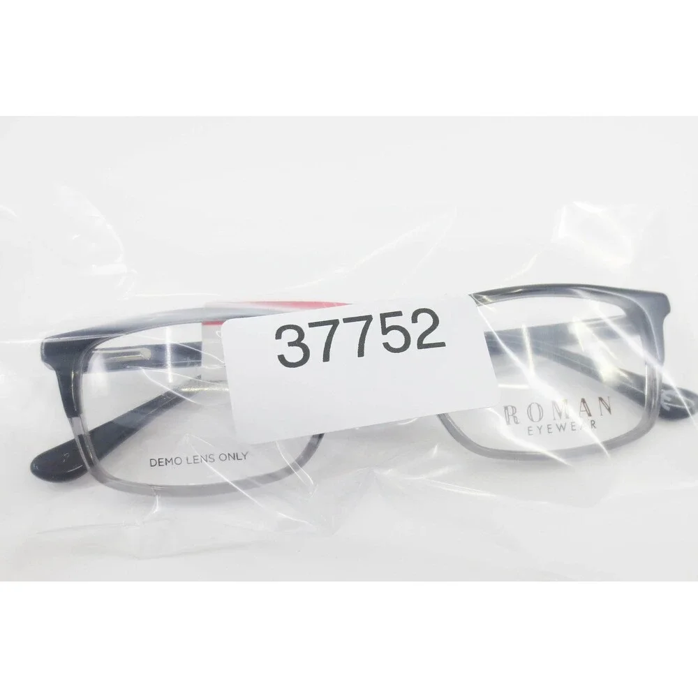 Roman Eyewear RM 8001 Black Grey Gradient Rectangular Eyeglasses Frames